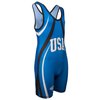 KO Sports Gear - Unisex Wrestling Singlet (USA Blue, Adult X-Small)