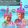 Camlinbo 15 Pcs Inflatable Flamingo Pool Toys Ring Toss Pool Game, Flamingos Luau Party Decor Hawaiian Beach Toys Carnival Outdoor Luau Party Games Party Supplies for Kids Adults Family