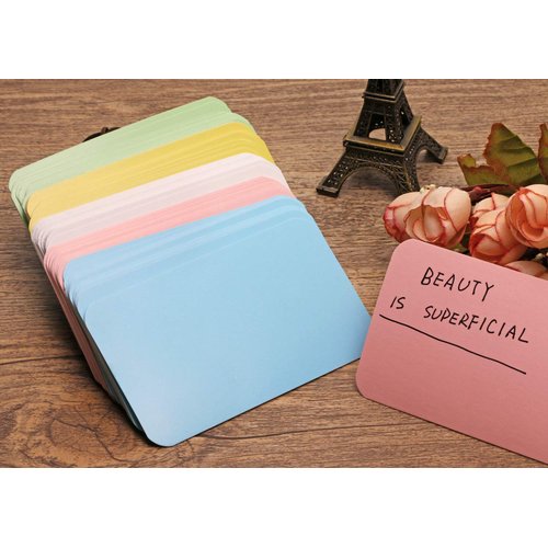Tupalizy 100PCS Small Blank Paper Message Note Business Cards Double-Sided Mini Greeting Place Name Vocabulary Word Flash Cards Graffiti Scrapbookings DIY Gift Tags Label (5 Colors)