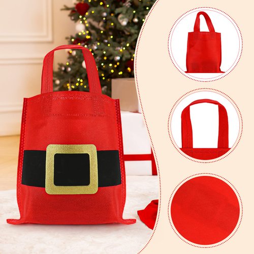 FHzytg 20Pcs Christmas Gift Bags, Christmas Party Favor Bags Santa Gift Bags Santa Clause Suit Treat Bags Christmas Goodie Candy Bags for Christmas Xmas Party Supplies New Year