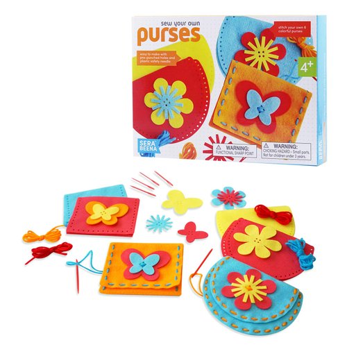 Serabeena Sew Your Own Purses - Easy and Fun to Do Sewing Kit for Kids