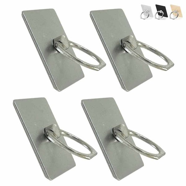 4 Pack Cell Phone Ring Holder Finger Stand Kickstand Metal Grip Rotating Hook