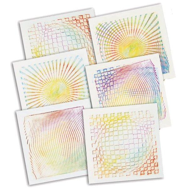ROYLCO R5841 Optical Illusion 7 by 7-Inch Rubbing Plates, 6-Pack