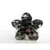 Small mini black lacy flower hair claw clip with crystals (Crystal choice: No crystal)