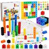 Number Blocks, Math Manipulatives 100 Snap Cubes with 30 Activity Cards, STEM Toy Learning Math Games for Kids 3 4 5 6 7 8+ Year Homeschool Supplies Birthday Gift, 148PCS