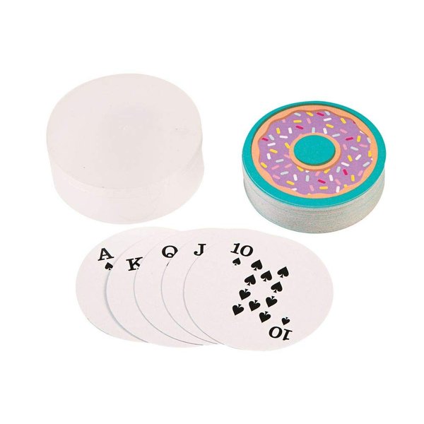 Fun Express Donut Shaped Playing Cards (Set of 12 Decks) Party Favors