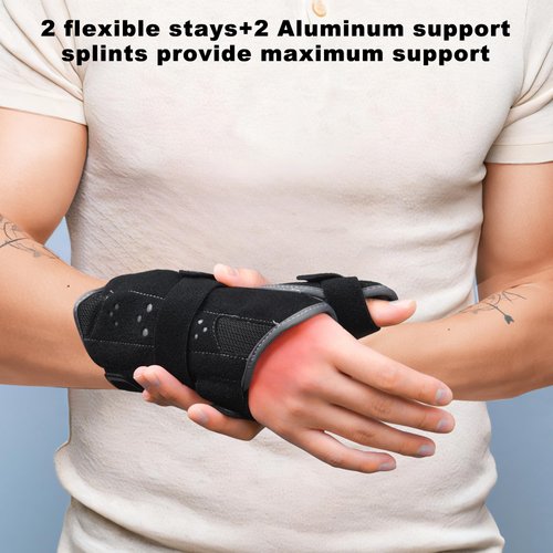 TIMTAKBO Thumb Wrist Brace, Carpal Tunnel Wrist Thumb Spica Splint, Wrist Splint Night Support Thumb Stabilizer, Wrist Brace Hand Brace for Sprained Wrist, Arthritis, Tendinitis, Ligament Injury, Left Hand, M