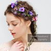 AWAYTR Flower Crown for Women Flower Girl Headpiece Bridal Floral Garland Headbands with Adjustable Vines Hair Wreath Wedding Flower Halo Headband (Purple)