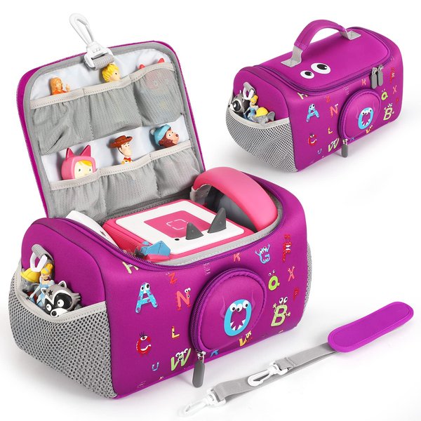 GISEO Carrying Case for Toniebox Starter Set, Storage Carrier Bag for Toniesbox & Audio Player Carrying Box for Kids Toniebox Accessories Travel Carrying Bag for Toniebox (Purple)