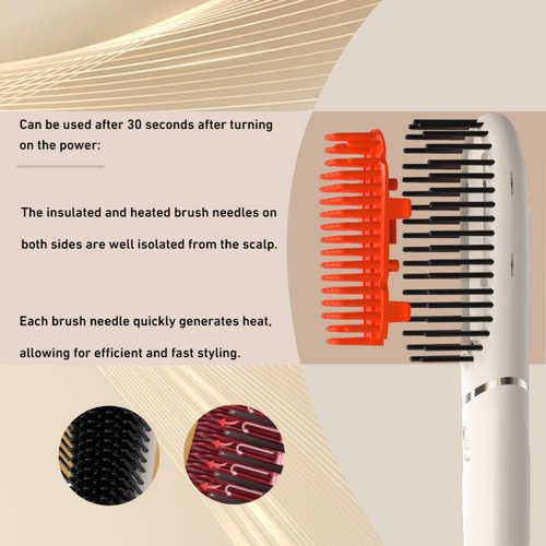 TSUYAGLA Hair Straightener Brush Anti-Scald Hot-Air Flat Iron Comb Multifunction Styling for All Types of Hair