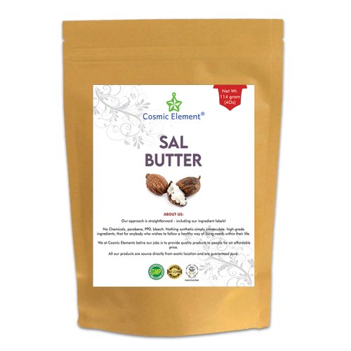 Cosmic Element 100% Pure Sal Seed Butter - Can Substitute Shea Butter in Soap and Lotion Recipes - Moisturizing, Scent-free, Hexane-free (4 Oz)
