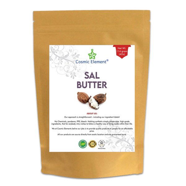 Cosmic Element 100% Pure Sal Seed Butter - Can Substitute Shea Butter in Soap and Lotion Recipes - Moisturizing, Scent-free, Hexane-free (4 Oz)