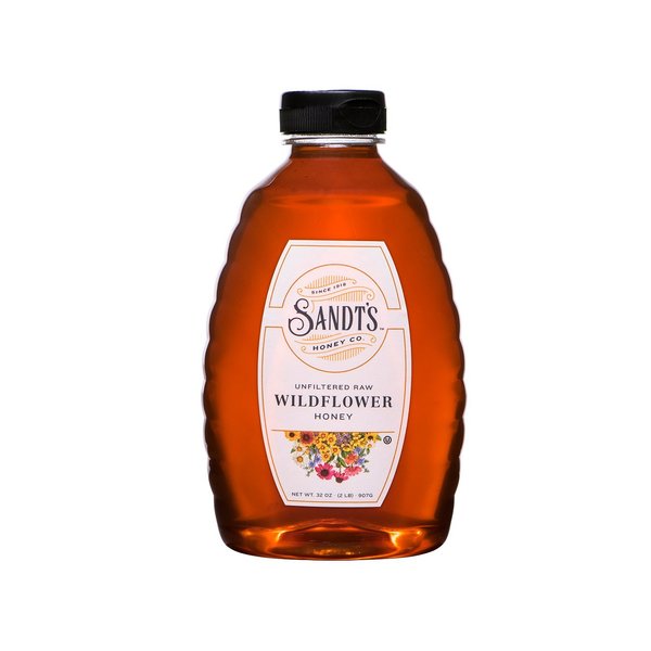 Sandt's Wildflower Honey, Unfiltered Raw Honey, Non-GMO Genuine, Pure Honey (2 lbs)