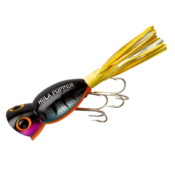Arbogast Hula Popper Topwater Fishing Lure, Perch, G750 (2 1/4 in, 5/8 oz)