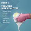 Hand-E Touch Pink Nitrile Disposable Gloves Medium, 100 Count - Esthetician, Nail Tech, Microblading, Hair Dye & Stylist, Salon, Cleaning Gloves - Latex Free Gloves