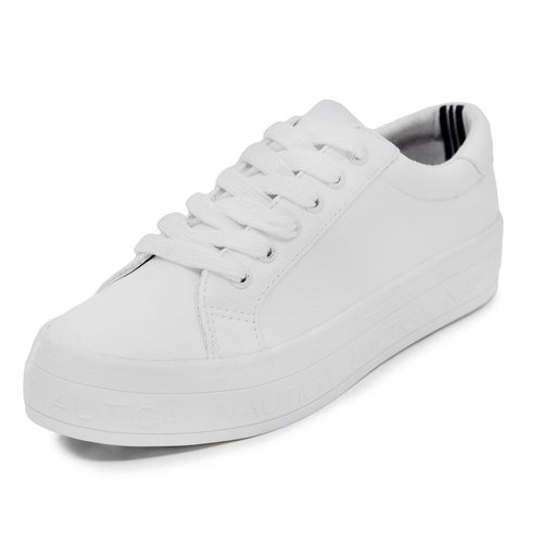 Nautica Women Fashion Sneaker Lace-Up Tennis Casual Shoes for Ladies-Aelisa-White-Size 8