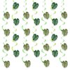 YEOCU 64pcs Green Hanging Swirls Party Decorations - Palm Leaves Theme Ceiling Foil Swirls Decorations Hanging Party Streamers for Birthday, Ceiling Hanging Decor Party Supplies for Boys Girls Kids