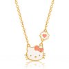 HELLO KITTY Sanrio Girls Jewelry Set - Flash Plated 18+3 Necklace and Stud Earrings Officially Licensed (Pink)
