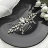 Teyglen Women Simple Crystal Rhinestone Bride Wedding Hair Comb Luxurious Hair Accessories Silver Rhinestone Wedding Hair Comb Bridal Crystal Haier Piece for Women Bride Girls