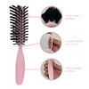 Styling Gear Detangling Hair Brush Nylon Bristles 7 Row Teasing Womens Brush For Thick Hair Small Travel Hairbrush Brush For Hair 1 Pcs. (Light Pink)