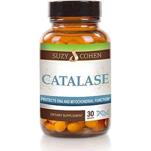 Suzy Cohen Catalase 12,500 Catu Dietary Supplement, Liver Enzyme, Neutralize Hydrogen Peroxide, Supports Healthy Skin, Hair, Blood, Cholesterol, 30 DR Caps