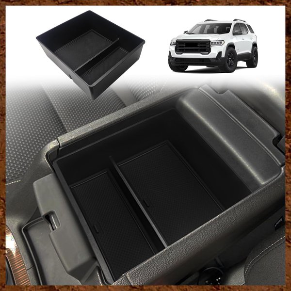 Muslogy for Acadia 2017-2023 Console Organizer Armrest Storage Box Insert Tray ABS Material Compatible with GMC Acadia SL SLE SLT Denali AT4 2023 2022 2021 2020 2019-2017