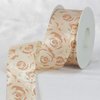 Brown and Cream White Floral Ribbon 1.5" x 27 Yards