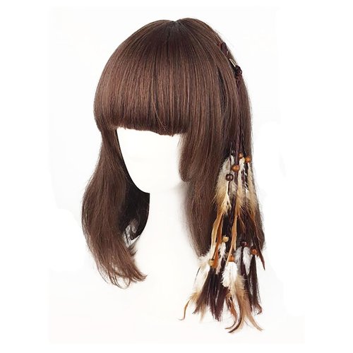 3 PCS Women Lady Girls Handmade Bohemia Hair Rope Head Wrap Hair Band Headbands Elastics Feather Hair Tie Ponytail Holders Hair Accessories Headdress