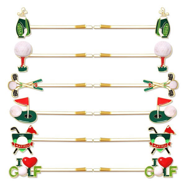 Golf Hair Clips Cute Golf Theme Hairpin Barrettes Fun Golf Game Day Bobby Pins Golf Club Sports Hairpins for Women Girls