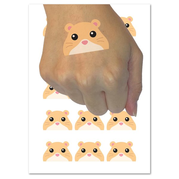 Peeking Hamster Gerbil Temporary Tattoo Water Resistant Fake Body Art Set Collection - 15 2" Tattoos (1 Sheet)