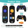 2PCS Baby Teether Toys Silicone, Remote Control Shape Teething Toys and Game Controller Teether Toy with 2PCS Pacifier Clip, Silicone Baby Teething Toys for More Than 3 Months, BPA Free (Black)