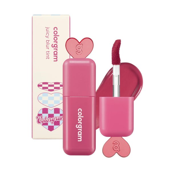 COLORGRAM Juicy Blur Tint 08 Cooling Strawberry | Daily Semi-Matte, Semi-Glossy, Long-Lasting Lip Stain, Moisturizing, Buildable & Blendable, highly Pigmented (0.12 Fl. Oz.)