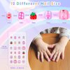 168Pcs Kids Press on Nails for Little Girls, Shynek Children Square Fake Nails for Kids Pre Glue Stickers Nails Full Cover Short Acrylic Nails Set Gifts for Girls Nail Art Decoration