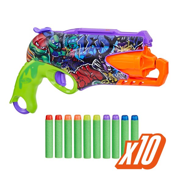 Nerf Teenage Mutant Ninja Turtles Dart Blaster, 10 Elite Darts, Kids Stocking Stuffers, Ages 8+