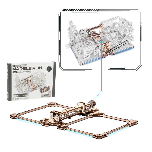 Wowood 3D Puzzles for Adults, Marble Run Link Pack LG01, Wooden Model Building Kits for Teens, Electric 3D Puzzle Marble Run, Connector for LGA01 and LGC01, Desk Decor for Men/Women