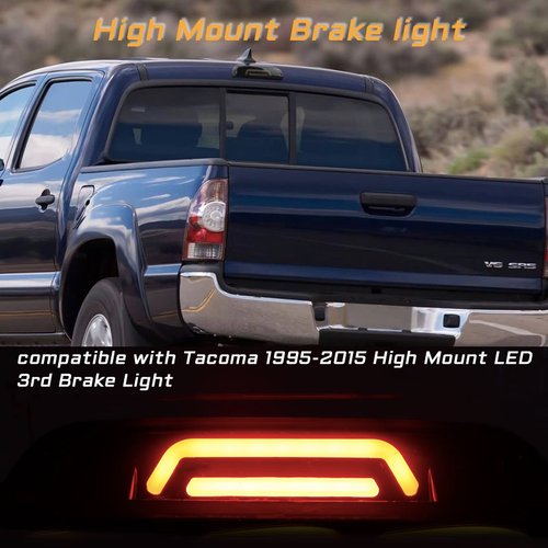 KEEGTBOX High Mount Stop Lights LED Third Brake Light Assemblies Compatible with Toyota Tacoma Truck 1995-2015 Rear LED Brake Lamp Bar Taillight