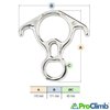 ProClimb 50 kN Rescue Figure 8 - Stainless Steel Belay, Rappelling, Rigging, Descender Device w/Bent-Ears