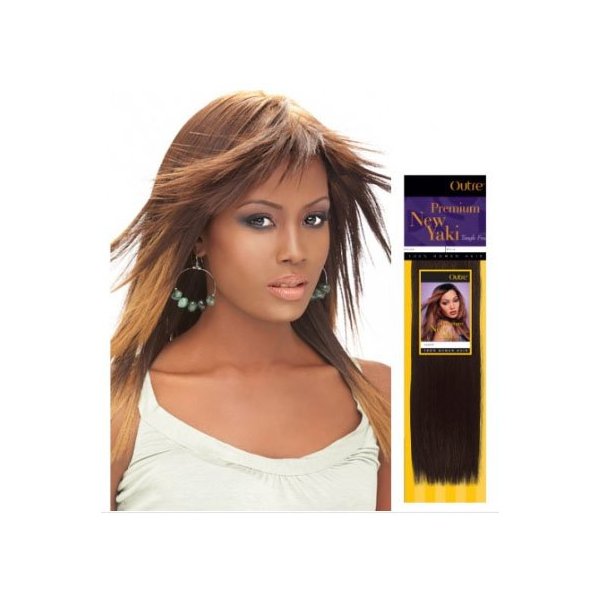 Outre Premium New Yaki 100% Human Hair 12" - Color#1(Jet Black) by Outre