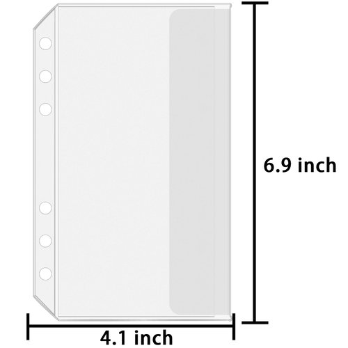 Antner A6 Size Binder Pockets 6-Holes Cash Budget Envelopes for Budgeting Clear PVC Zipperless Binder Pouch Loose Leaf Bags Insert Pages Waterproof Document Folder Filing Bags, 12PCS