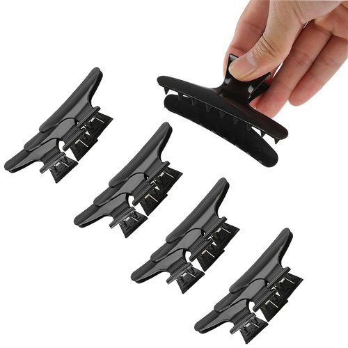 Hair Styling Clips, 12 PCS/Set Black Butterfly Clip Hairdressing Clips, Hair Clip Styling Tool With Non-Slip Handle Multi-Angle Hair Holding Professional Hair Clip Tool Accessories