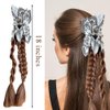 OULIGET Ponytail Extension Claw Clip,Wig Clips Braided Ponytail Extension Hair,Retro Butterfly Hairpin Double Braided Ponytails Hairpieces for Women,Brown,18 Inches
