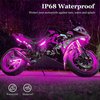 8PCS Motorcycle LED Underglow Kit, icicar Motorcycle Lights App Control Music Sync RGB LED Motorcycle Lights Brake Light Waterproof Dual Remote Motorcycle Underglow LED Light Kit for UTV ATV Golf Cart