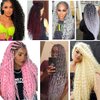 30inch Ocean Wave Braiding Hair Extensions 3packs Long Deep Curly Wave Braid Hair Synthetic Twist Ripple Crochet Deep Wave Braids Hair for Women 100g/pack(30",Blue)