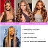 DDSNNT Highlight Ombre Lace Front Wig Human Hair 13x4 HD Straight Lace Front Wigs 180% Density 4/27 Straight Lace Frontal Wigs Human Hair Pre Plucked with Baby Hair