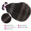 UNice Hair Brazilian Straight Hair 3 Bundles Hair Weft 100% Unprocessed Virgin Human Hair Extensions Weave Natural Color (12 14 16inch)