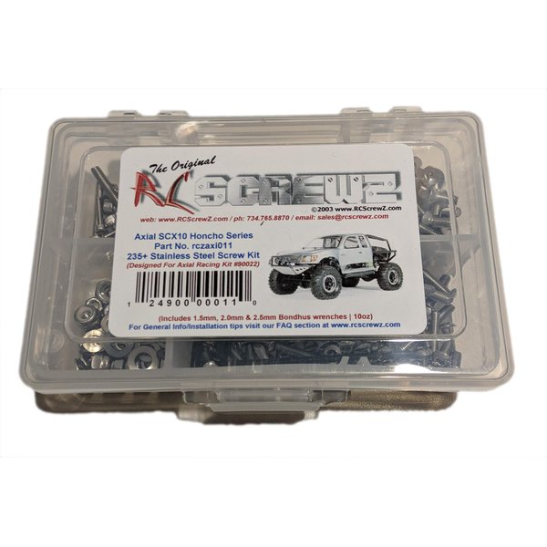 RC Screwz Stainless Steel Screw Kit SCX10 Honcho RCZAXI011