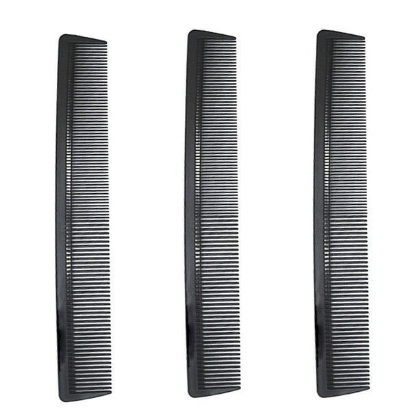 Carbon Fiber Cutting Comb, Professional 8.3inch Hair Dressing Comb, Anti Static Heat Resistant Comb For All Hair Types, Fine and Wide Tooth Hair Barber Comb, 3 Pack