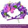 Alove Ditto Purple Butterflies Crown Flower Headband Hair Wreath Butterfly Garland Crown Headpiece for Wedding or Holiday Party