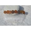 Small Brown Bits of Sea Glass Hair Comb