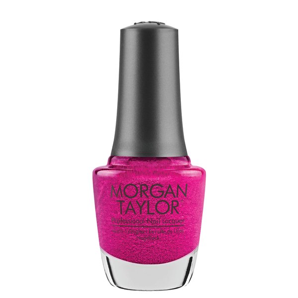 Morgan Taylor Nail Lacquer (High Voltage) Metallic Pink Nail Polish, Finger Nail Polish, Long Lasting Nail Polish, Pink Sparkle Nail Lacquer, Finger Nail Polishes, 5 ounce